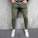 Men's Stretch Slim Fit Jeans - Comfortable Cotton Denim Pants For Everyday Wear (Military Green)_mkmklike.com