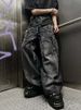 Men's Clothing Y2k Street Dark Punk Embroidery Raw Edge Patch Wide Leg Pants Street Loose Trousers Jeans_mkmklike.com