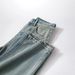 European And American Style Vintage Blue Washed High-waisted Trendy Wide-leg Pants 2026 Spring Distressed Slimming_mkmklike.com