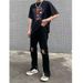 Nordmann European And American Style High Street Ripped Side Zipper Jeans With Unique Design Slim Fit Long Pants For Men_mkmklike.com