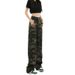 Women's Camouflage Cargo Pants 2026 Spring/Summer New Popular High-Waisted American Style Straight Narrow Wide-Leg Jeans_mkmklike.com