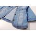 Women's Lightweight Denim Jacket, 3/4 Rolled Sleeve Round Neck Jean Coat, Casual Loose Fit Washed Denim Outwear For Daily Street Wear, Soft Breathable_mkmklike.com