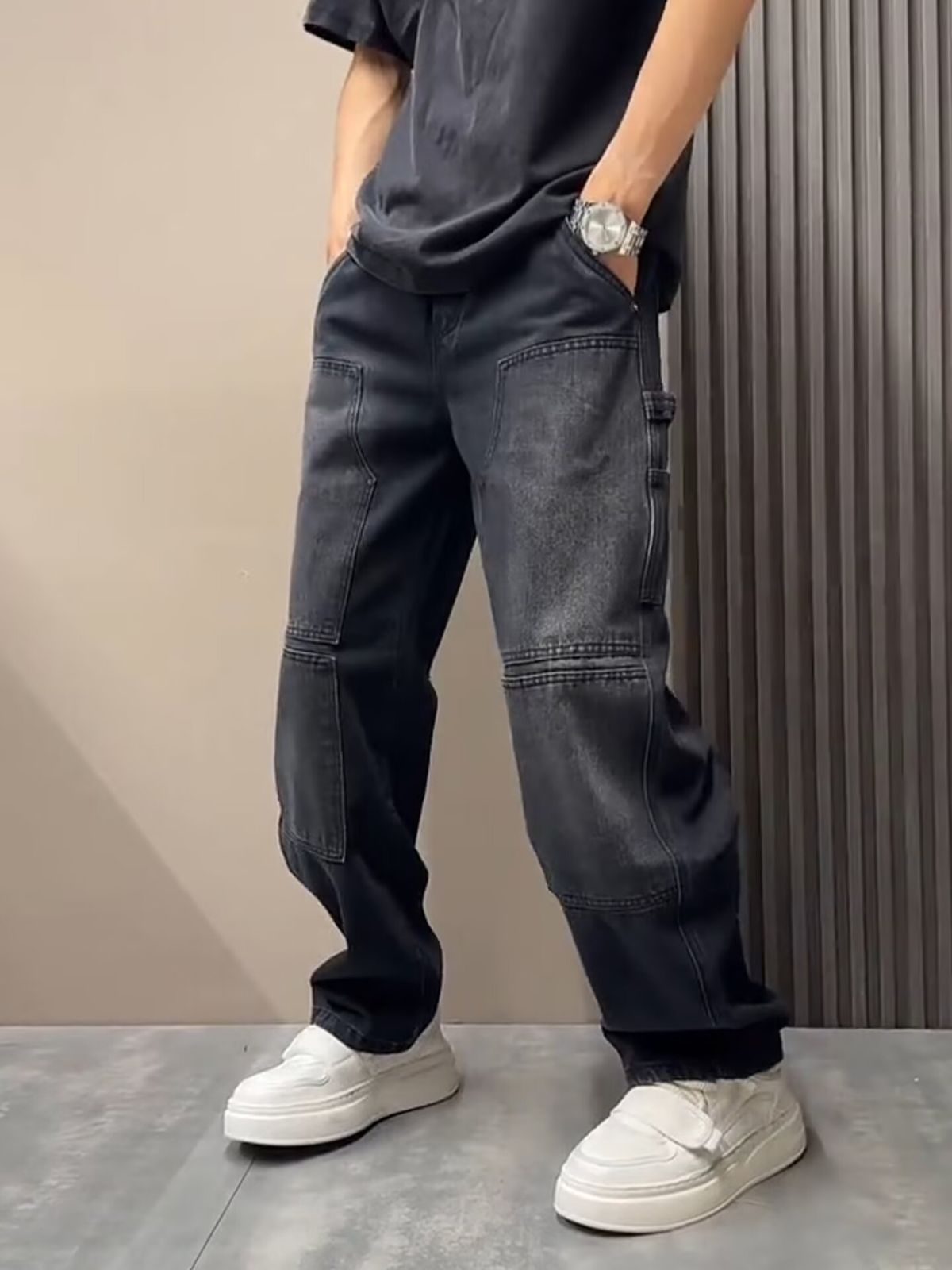 Fall Trendy Denim Jeans For Men – American Retro Cargo Jogger Pants | Streetwear Hip-Hop Style"_mkmklike.com