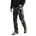 Men's Streetwear Distressed Denim Jeans Loose Fit Washed Black Grey Embroidery Ripped Details 30-38_mkmklike.com