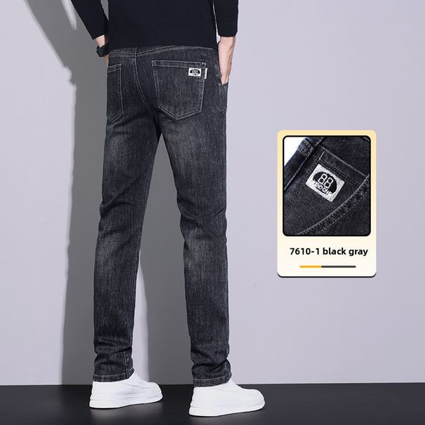 Jeans Men's Loose Straight Large Size Elastic Casual Slim Fit Pants Men's_mkmklike.com