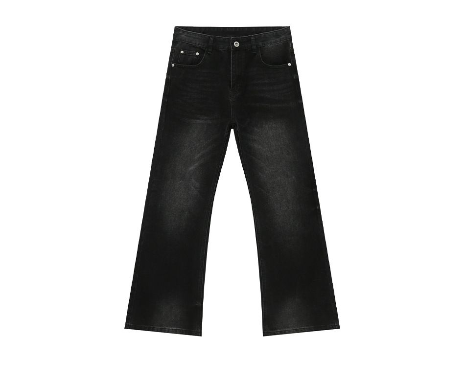 EF JEANS | 2025 Spring New American Retro Micro-pull Slim-fit Washed Black And Gray Versatile Denim Trousers_mkmklike.com