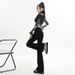 Black High-waisted Slimming Micro-flare Jeans For Women, 2025 New Spring And Autumn Slim-fit Stretchy Petite Bootcut_mkmklike.com