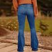 Stretch Flare Jeans For Women – Mid-Rise Bootcut Denim Pants With Button Details (S-XXL, Office & Casual Wear)_mkmklike.com