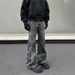Men's Clothing Men's Straight Leg Wide Leg Casual Flared Jeans High Street Dirty Dye Retro American For Formal & Casual_mkmklike.com