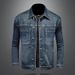 Loom Europe Station 2023 Autumn New Washed Casual Denim Men's Jacket Coat Turn-Down Collar Top Trendy_mkmklike.com