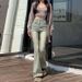 American-style Micro-flared Jeans For Women, Spring And Autumn, High-waisted, Stretchy, Petite-friendly, Slimming,_mkmklike.com