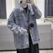 Men's Clothing Denim Jacket Autumn And Winter Loose High End Cool Hiphop High Street Ripped Jacket_mkmklike.com