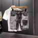 Men's Clothing Personalized Multi Pocket Stitching Contrast Color Versatile Denim Shorts Trendy Casual Shorts_mkmklike.com