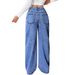 Women's High-Waisted Straight-Leg Jeans – Sweet & Edgy Stretch Denim Pants (Casual & Chic, Perfect For Streetwear & Office Looks)_mkmklike.com