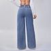 Women's High-Waisted Casual Wide Leg Jeans Blue Wide Leg Pants Cross Border E-Commerce Bestseller_mkmklike.com