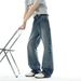 Men's Premium Cotton Blend Bootcut Jeans – Classic Straight-Leg With Stretch, Vintage Wash & Mid-Rise Comfort For Casual Wear_mkmklike.com