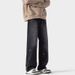 American Ink-splashing Jeans Men's Spring And Autumn Retro Washed Trendy Wide-leg Pants High Street Versatile Simple Casual Trousers_mkmklike.com