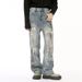Men's Clothing Summer New Arrivals Niche Personality Old Fashioned Dirty Dye Graffiti Jeans_mkmklike.com