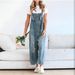 Women's Retro Distressed Ripped Wide Leg Denim Overalls Comfortable Casual Loose Fit European American Fashion Style_mkmklike.com