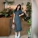 Waist Cinched Denim Dress For Women, Summer New Style, French Luxury, Small Stature, Temperament, Long Skirt_mkmklike.com