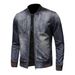 Pulse Pulse Men's 2025 Autumn New Vintage Denim European And American Style Motorcycle Jacket Warm Stand Collar_mkmklike.com