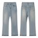 American Cleanfit Black Fringed 507 Jeans, Retro Washed And Old Trousers_mkmklike.com
