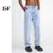 EF JEANS | 2023 New Product, Thin Casual Denim Trousers For Men And Women Elastic Waist Light Blue Retro Trendy Versatile_mkmklike.com