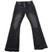 "Men's Retro Flared Jeans – AFR-Inspired Washed Black | Ink Splatter & Cat Whisker Details | Destroyed Texture & Stacked Hem"_mkmklike.com