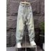 Men's Clothing Retro Washed Embroidered Jeans High Street Trendy Loose Straight Leg Wide Leg Trousers Floor Length_mkmklike.com