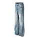 Men's Clothing Men's And Women's High End Washed Blue Design Men's Loose Flared Jeans_mkmklike.com