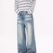 American Retro Washed Oblique Waist Design Straight Jeans Men's And Women's Trendy Brand Wide-leg Loose Casual Pants_mkmklike.com