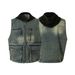 Eon Modish 2025 Autumn New American Street Style Functional Multi-Pocket Hooded Denim Vest Jacket_mkmklike.com