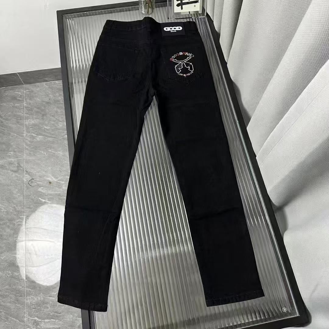 New Autumn Hot-selling Jeans, Slim Straight Casual Skinny Pants, Trendy Brand Embroidered Trousers For Men And Women_mkmklike.com