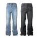 Men's Summer Thin American High Street Vibe Washed Holes Trendy Brand Loose Straight Casual Trousers_mkmklike.com
