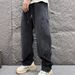 Men's High Street Wide Leg Curved Jeans Trendy Washed Retro Style American Brand New Straight Loose Fit 13_mkmklike.com