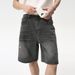Men's Clothing Summer Ink Splashed Design Loose Wide Leg Black And Gray Jeans_mkmklike.com