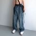 Nordmann American Style INS Japanese Retro Jeans Men Loose Straight Fit Draped Wide Leg Solid Color Trendy Brand High Street Dad_mkmklike.com