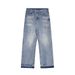 Washed Frayed Edge Jeans Men's Handmade Distressed Straight Long Street Style American Loose Fit All-Season Versatile_mkmklike.com