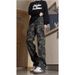 American Style Camouflage Cargo Pants For Men, Autumn Niche Design Deconstructed Pants, Straight Loose Fit Slightly_mkmklike.com