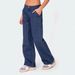 Loose Washed Denim Overalls – Mid Waist Straight Leg Jeans For Women (Bluish/Black, S-XL)_mkmklike.com