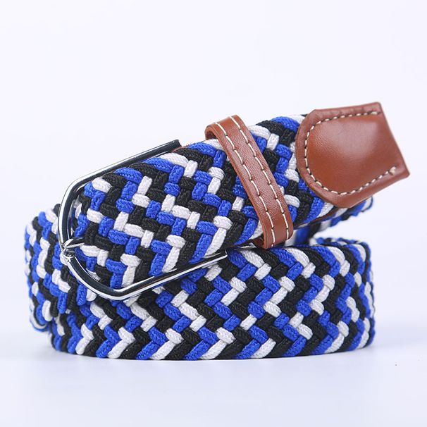 HOT Unisex Elastic Fabric Woven Casual Women Belt Pin Buckle Expandable Braided Stretch Canvas Stylish Leisure Belts for Men_mkmklike.com