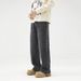 2024 New In Stock Washed Loose Wide Leg Jeans Men's Retro Casual Versatile Black Long Pants Men_mkmklike.com