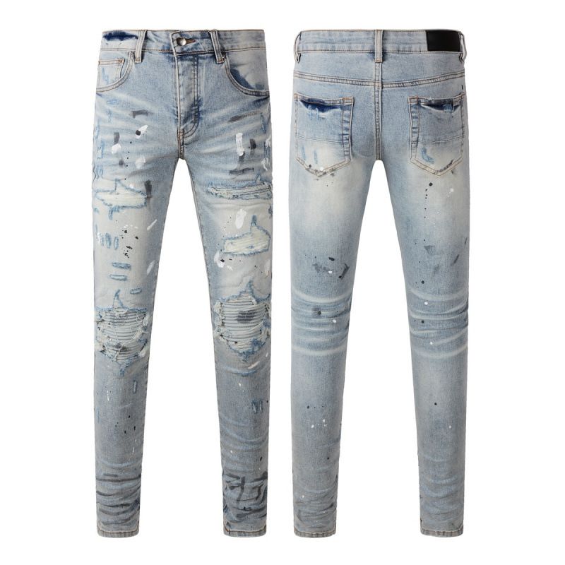 Trendy Brand Street Hip Hop Fashion Slim Fit Skinny Jeans_mkmklike.com