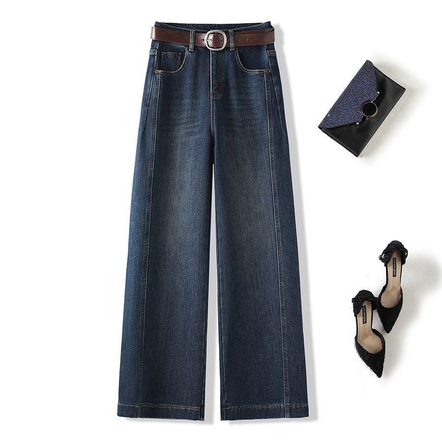 Premium Winter Fleece-Lined Straight Leg Jeans – High Waist Slim Fit Denim Pants With Stretch Comfort For Women_mkmklike.com