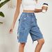 Women's Clothing Washed Personalized Denim Workwear Shorts_mkmklike.com