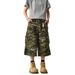 Camouflage Ripped Cargo Shorts Loose Fit Summer Retro Wide Leg Cropped Pants For Men And Women Trendy Style_mkmklike.com