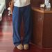 Nordmann Vintage Dark Blue Jeans For Men 2025 New American Style Loose Wide-Leg Pants Versatile Trendy Long Trousers_mkmklike.com