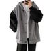 Hong Kong Style Casual Cardigan Jacket For Men, Autumn And Winter, Fleece Lined, Thickened, Korean Trendy Patchwork_mkmklike.com