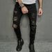 Men's Long Pants With High Elasticity And Holes, Slim Fit Jeans, Men's Jeans_mkmklike.com