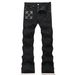 Men's Clothing Men's Distressed Denim Jeans With Rhinestone & Print Design - Trendy Flared Pants For Streetwear Fashion (S8272)_mkmklike.com